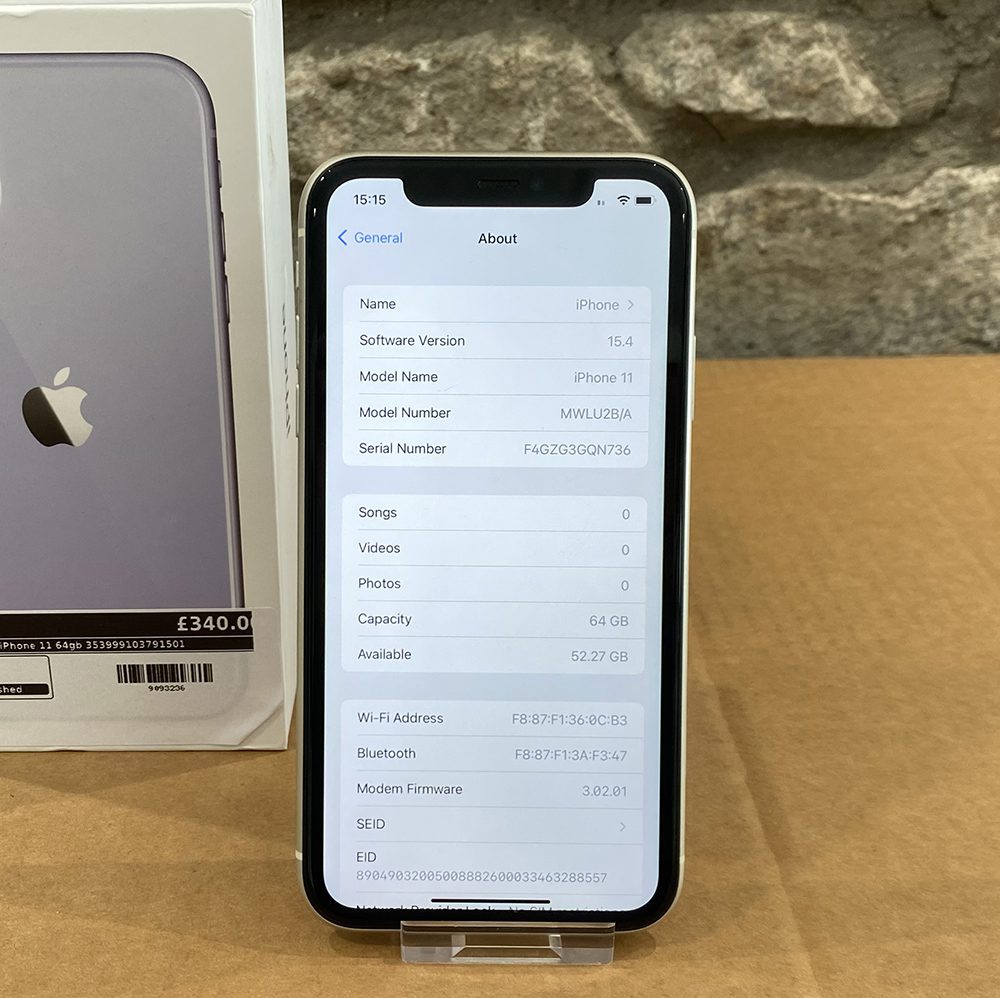 iPhone 11 64GB White Refurb, Unlocked